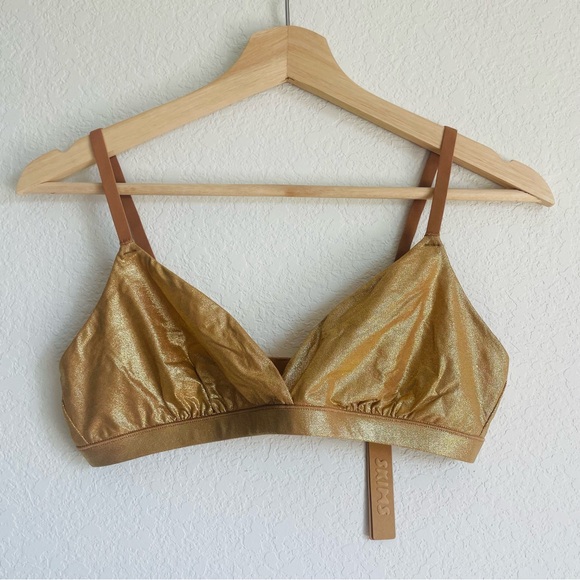 Skims FITS EVERYBODY Crossover BRALETTE Bra Gold Size Large NWT - Picture 5 of 9